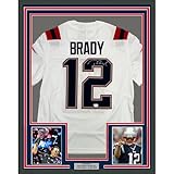 Framed Autographed/Signed Tom Brady 35x39 New England...