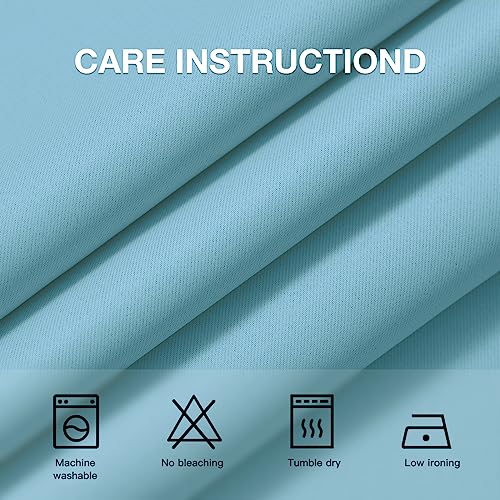 Image of COSVIYA Grommet Room Darkening Sky Blue Curtains 84 inch Long for Bedroom | Light Blocking Insulated Thermal Curtains for Living Room, Blackout Thick Polyester Window Drapes,52x84 inches, 2 Panels