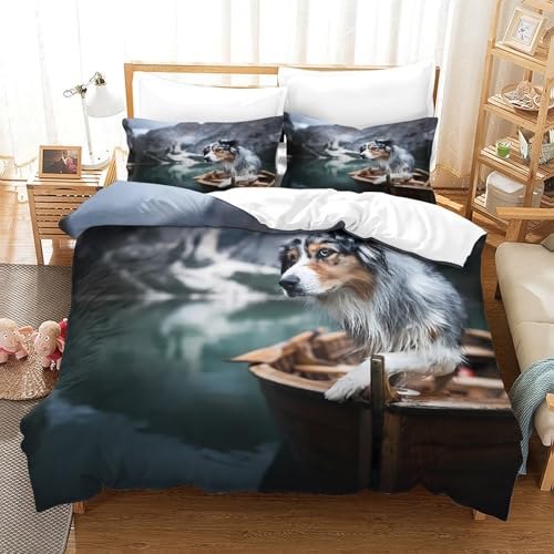 Linge de lit super doux léger motif 3D chien 135x200 - 3