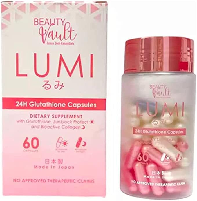 Beauty Vault LUMI 24H Glutathione Capsules, 60 Capsules