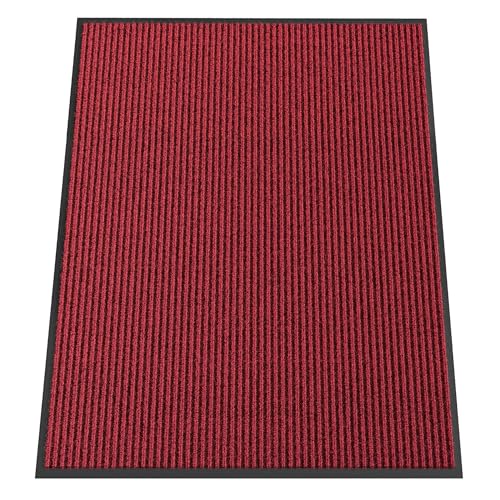 HOMEK Indoor Outdoor Door Mat, 4' x 3 Doormat for Entryway, Red by HOMEK - Used condition - US$49.01
