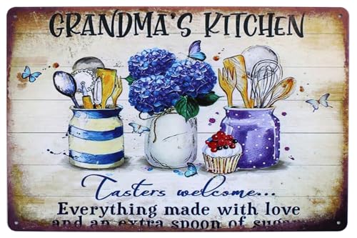 Cartel de hojalata repujada 'la cocina de la abuela' de Open Road Brands