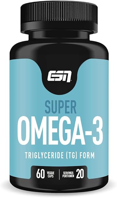 ESN Super Omega-3 - per 1000 mg of Pure sea Fish Oil, which Consists of 75% Essential Omega-3 Fatty acids - 60 Capsules