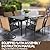 Andehomy 7-Piece Patio Dining Set for 6, Outdoor Dining Set with Wicker Swivel Patio Dining Chairs with Cushions & Black Rectangular Woodgrain Dining Table with 1.75”Umbrella Hole, Black & Brown