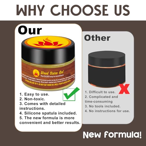 Wooden Burning Paste, 4 OZ Wood Burn Gel with Silicone Squeegee for Crafting Drawing and DIY Arts - Image 4
