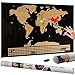 Bakaji Poster Mappamondo da Grattare con Bandiere Cartina Geografica Mappa del Mondo Scratch Off Dimensione 60 x 40 cm da Parete Muro Design Moderno Custodia Cilindro e Lima Idea Regalo … (Nero)