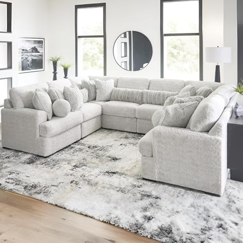 Image of Signature Design by Ashley 8 Seater Modular Sectional Sofa, Arctic White