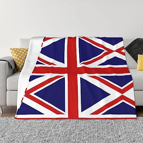 Couverture pelucheuse Union Jack pour cocooning sur le canapé