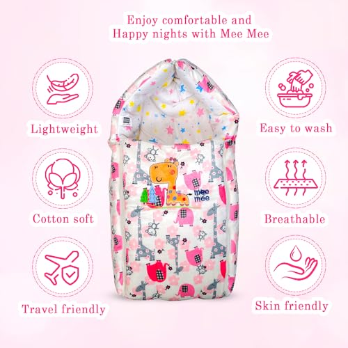 Image of Mee Mee 3 in 1 Baby Bed, Sleeping Bag & Carry Nest, Koala Bear Embroidery, Shearing Finish & Cotton Soft from Inside, Machine Washable & Portable Bassinet, 0M+, Pink