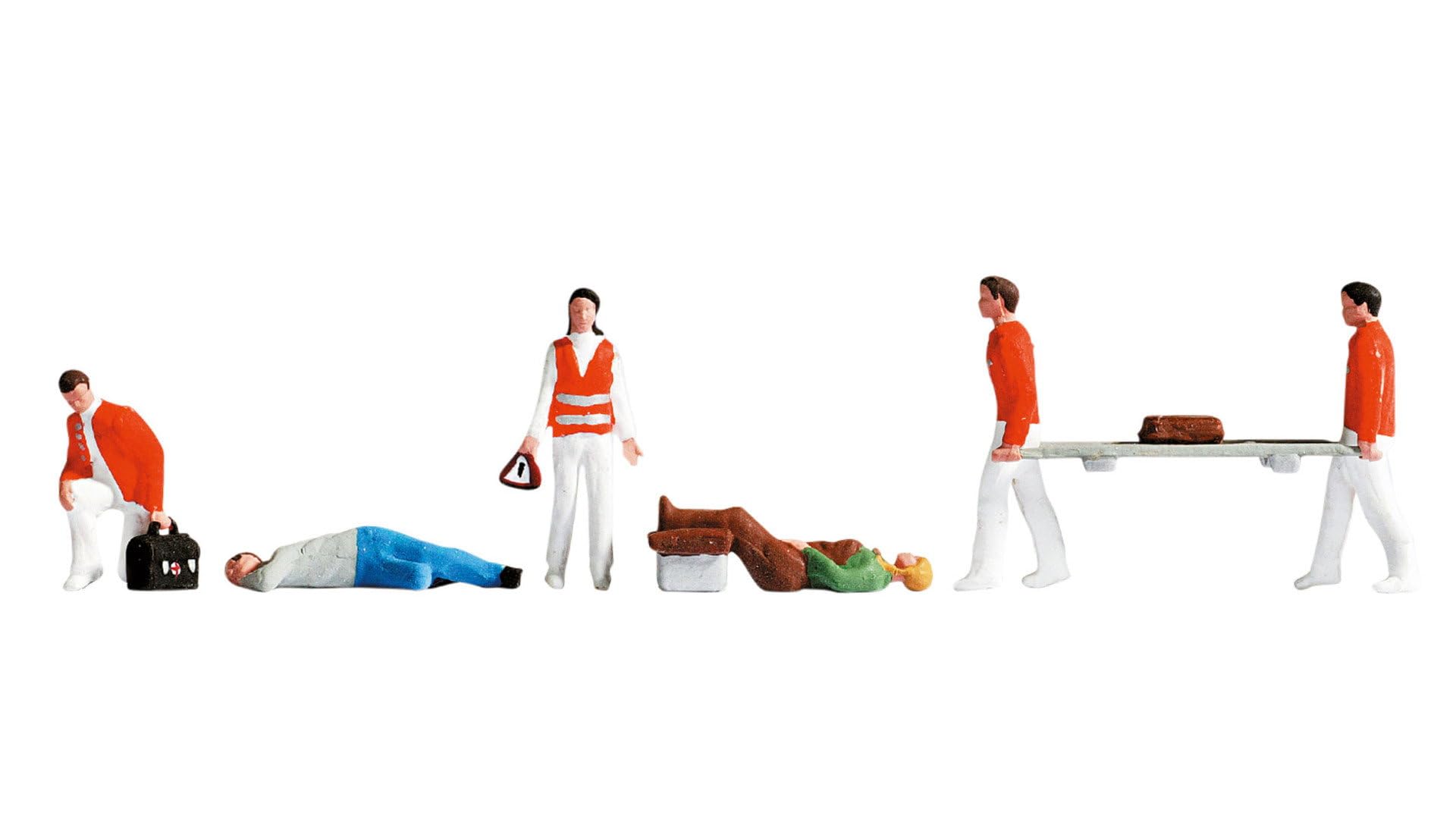 Noch Paramedics (6) and Accessories Figure Set N Gauge 36094