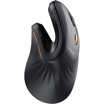 ProtoArc EM11 NL Kabellos Ergonomische Vertikale Maus, Aufladbar, Schwarz | mit 3 Ger&auml;t (2*Bluetooth5.0+USB), f&uuml;r Kleine bis 