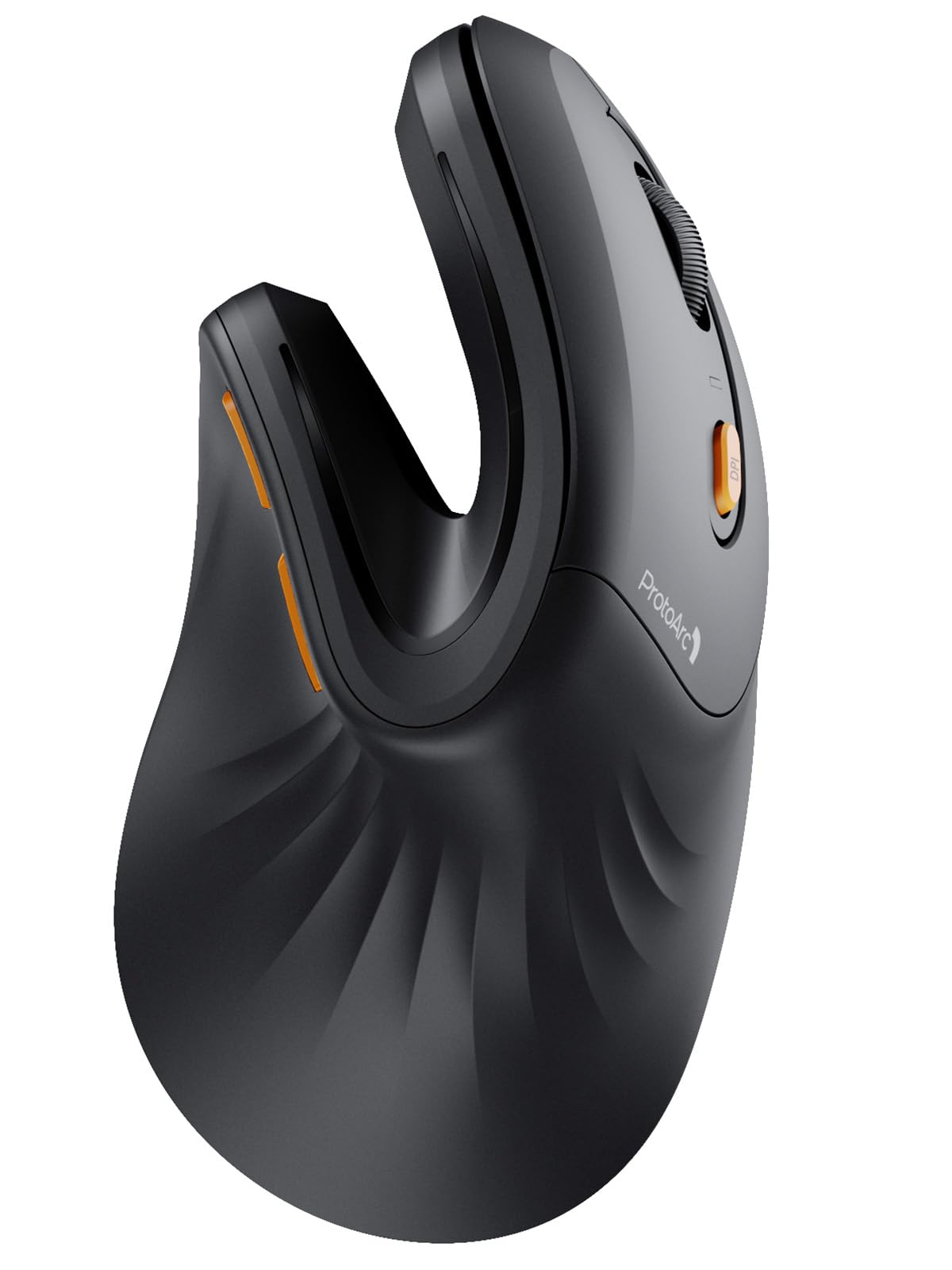 ProtoArc EM11 NL Ergonomische Vertikale Maus, MINI Kabellos Aufladbar Mouse mit 3 Gerät (2*Bluetooth+USB), Vertikal Funkmaus für Computer, iPad, Mac, Windows - Schwarz