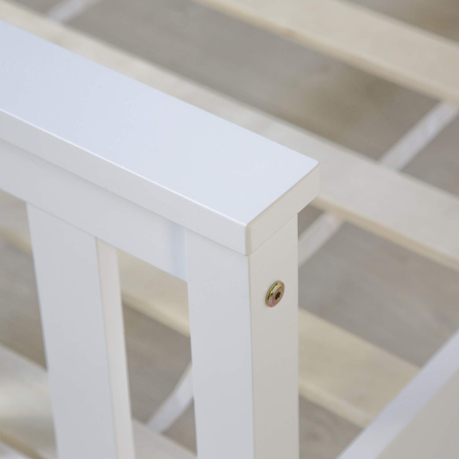 Homestyle4u Massivholzbett 140x200 Weiß mit Lattenrost, Kiefer | Doppelbett aus Massivkiefer, weiß lackiert – Kopfteil & Fußteil, Mittelstütze, inkl. Rolllattenrost