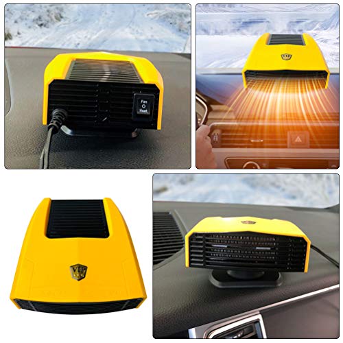 FAVOMOTO Aquecedor Portátil de Carro Descongelador Desembaçador Aquecedor Elétrico Automático Amarel