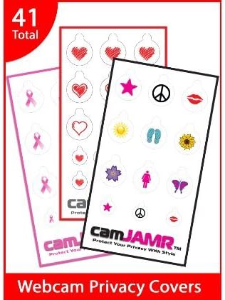 Webcam Cover / Privacy Stickers - camJAMR Variety Bundle #3 (Includes 51 Total Universal Webcam Covers) Removable & Reusable