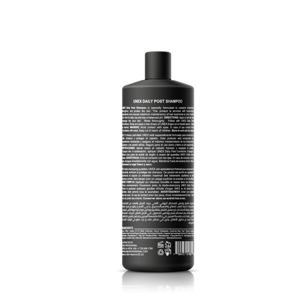 UNEX Daily Post Shampoo with argan oil 32oz(946ml)- Sodium Chloride & Sodium Sulfate Free