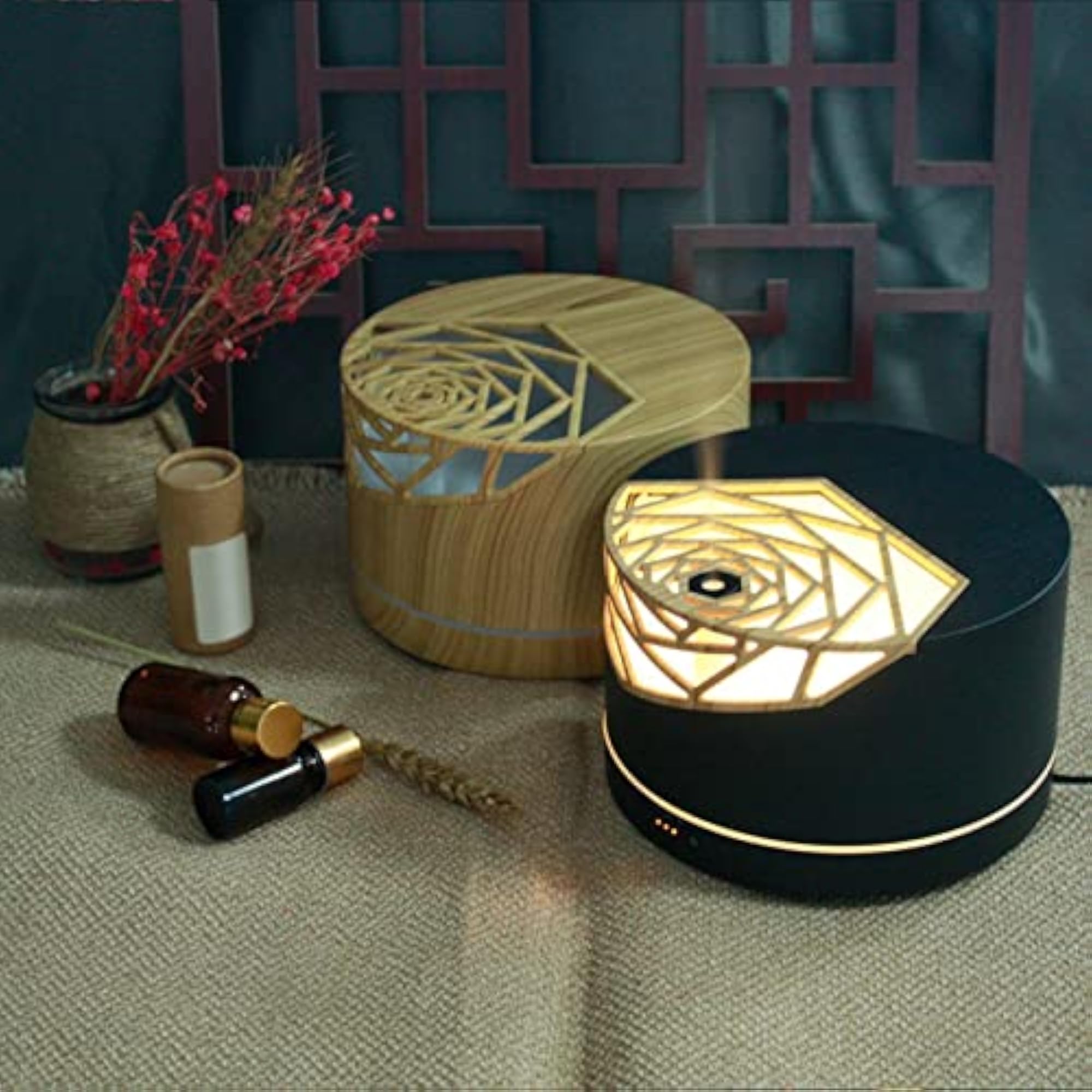 400Ml Wood Grain Aromatherapy Diffuser with USB