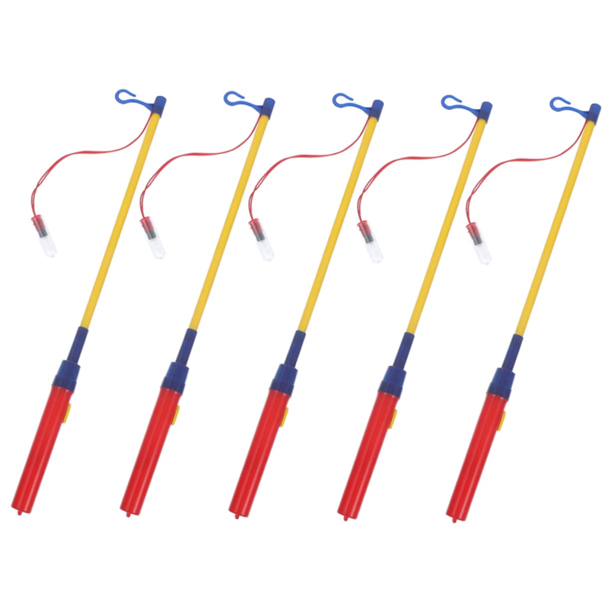 KOMBIUDA 5Pcs LED Lantern Walking Stick Lantern Pole with Light for Festivals Design No Battery Required for Year Celebrations