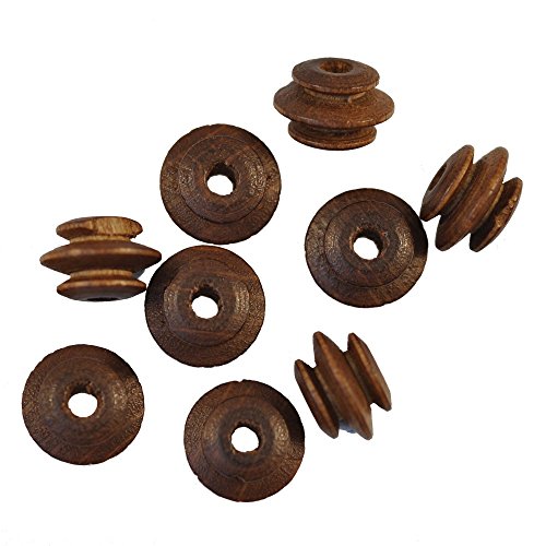 Ridged Wooden Beads Brown Qty 100