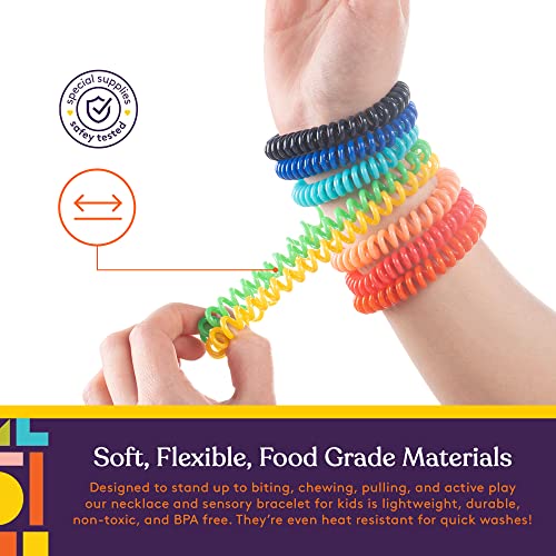 Special Supplies Chewy Jewelry Sensory Necklaces and Bracelets, 16 Pack, Soft and Flexible Silicone, Interactive Relief for Kids - Image 7