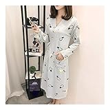 Catégorie: Robes LUOSI Pyjamas Robes Longues Femmes Coton Style Japonais Kimono Pyjama Cartoon Belle Peignoir Femme Vêtements De Nuit Robe Casual Trendy V-Neck Femmes Pyjamasque Woman (Color : 5, Size : L)