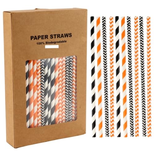 100 pitillos de papel Kraft para Halloween divertido miniatura 1