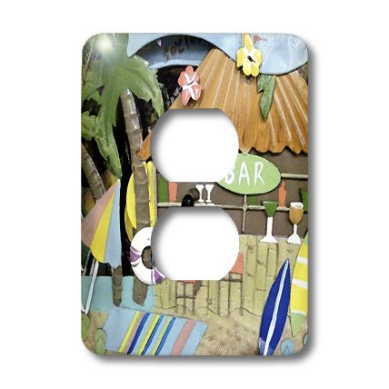 Bouchon de prise 3dRose LSP 54147 6 au motif Hawaiian Bar pour deco murale