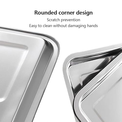 Baking Trays Pan Stainless Steel Baking Sheet Rectangle Ovenware Bbq Griddle Plate,Suitable For Cuisinart Toa-60 Toa-65 Toa-70 Air Fryer Toaster Oven #TOP3