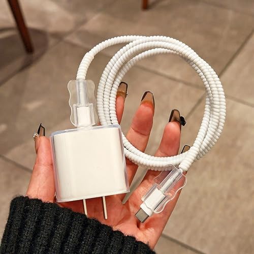 Protector de cable para iPhone para llevar en tu mochila funda de silicona transparente 5