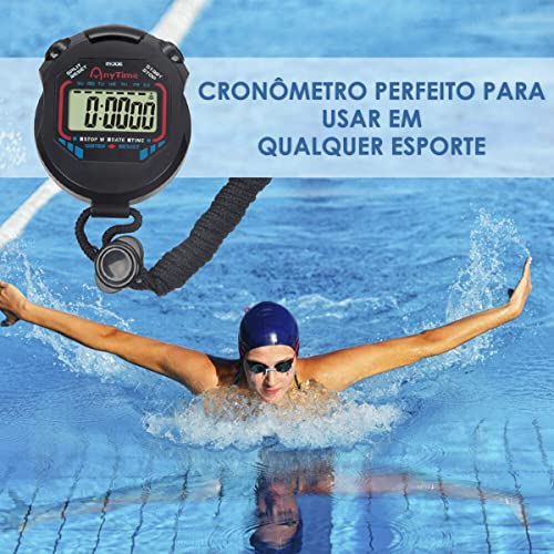 Cronômetro Digital De Mão Hora Alarme Esportivo Natação Crossfit Corrida