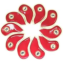 HISTAR 10pcs Crystal Pu Leather Golf Iron Head Covers Set Iron Club Headcover