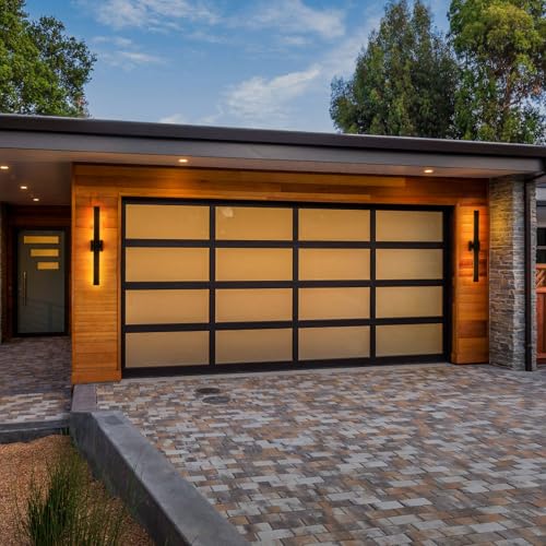 Image of 2-Packs Modern Outdoor Wall Lights 31.5 inch Long LED Outdoor Sconce Lights, Black Linear Exterior Wall Lighting for Porch & Patio Garage Entrance