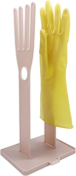 UXZEB Kitchen Glove Holder Mitten Dryer Reusable Bag Dish Towel Drying Organizer Plastic Washing Rack Sink Hanger StandPink