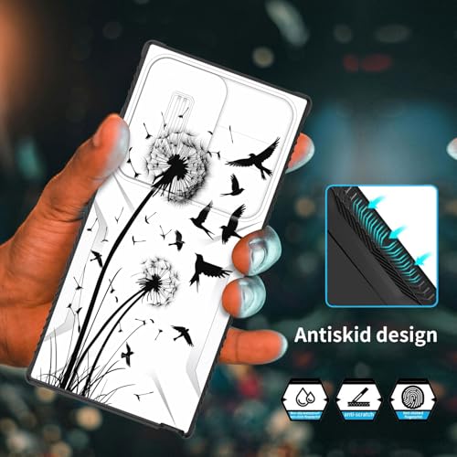 wiaekosef for Galaxy S25 Ultra Case Built in Slide Camera Lens Cover,Heavy Duty Shockproof Protection Dual Layer Case for Samsung Galaxy S25 Ultra 6.9" 2025,Dandelions and Birds - image 5