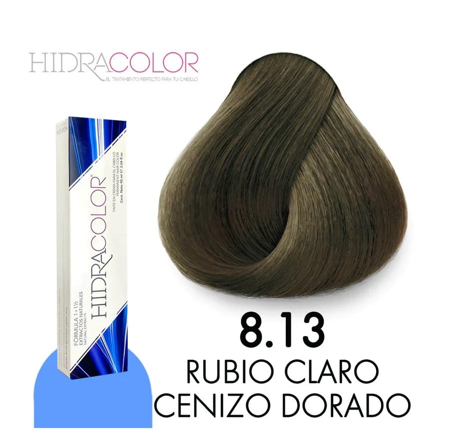 Miniatura 3 de Hidracolor Professional Hair Color Cream tinte para el cabello 3.0 fl oz (8.13 Rubio Claro Cenizo Dorado, 3.04 fl oz)
