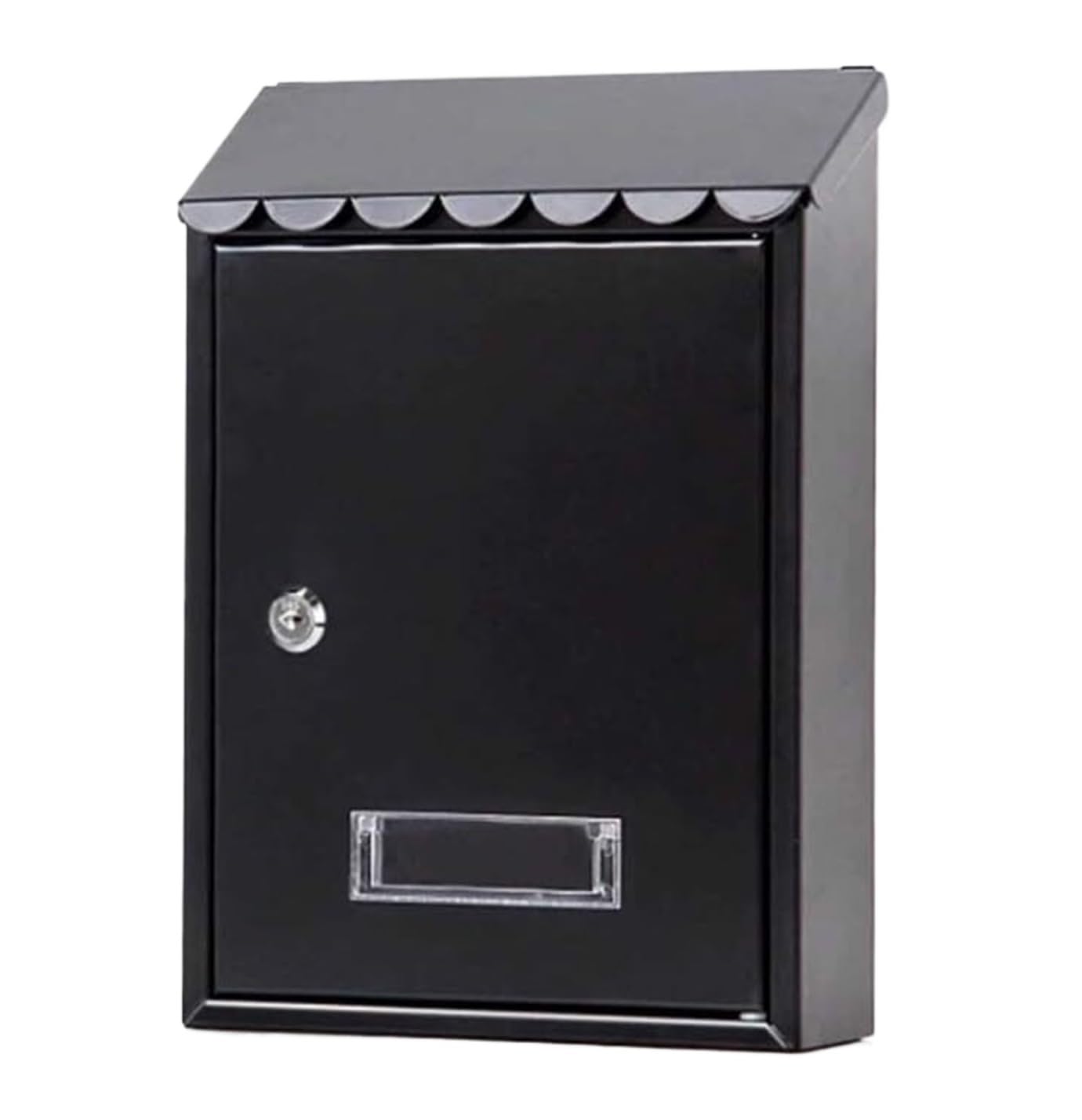 letter box, Outdoor Lockable Metal Mailboxes Wall Mounted Mail Box Post With Key(Black)