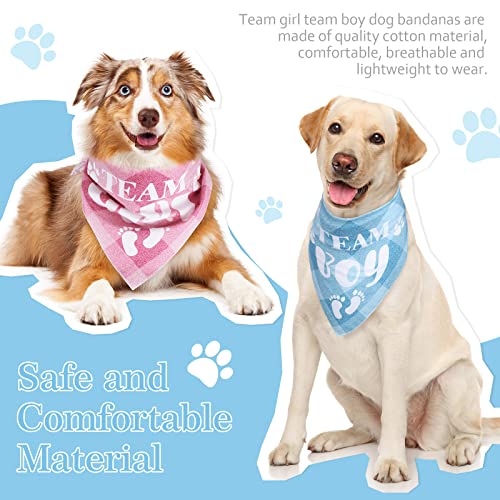 LEIFIDE 2 Pieces Gender Reveal Baby Announcement Team Girl Team Boy Dog Bandana, Baby