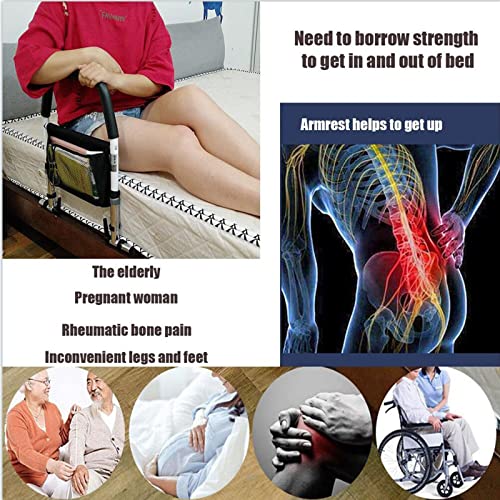 Grade De Apoio De BraçO De Cabeceira Para Idosos (70 * 50cm), Com Bolso De Armazenamento/Auxiliares