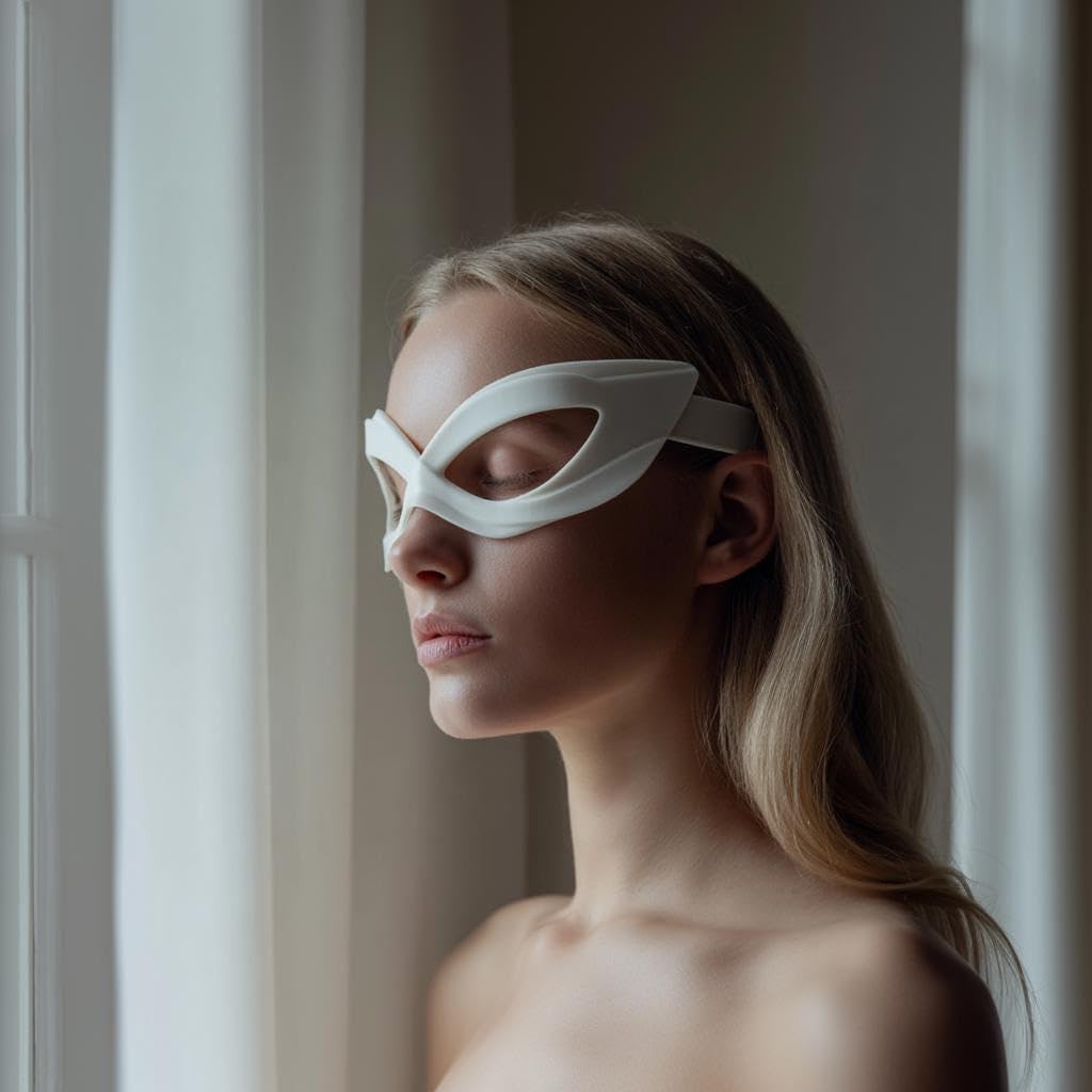 3D Printed Futuristic Eye Mask Glasses | Minimal Sculptural Statement Accessory | Cosplay Costume Party