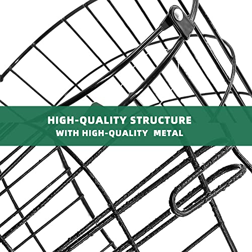 Anzome 2 Pack Rear Bike Basket,Waterproof Metal Wire Bicycle Basket With Adjustable Cargo Net & Waterproof Rainproof Cover, Bike Pannier Basket Fits To Most Rear Mounted Bike Rack #TOP3