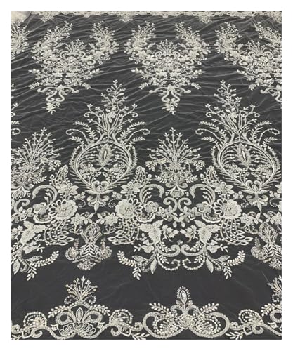 Tissu en dentelle de 130cm de large pour haute couture et création robe de mariée de prestige