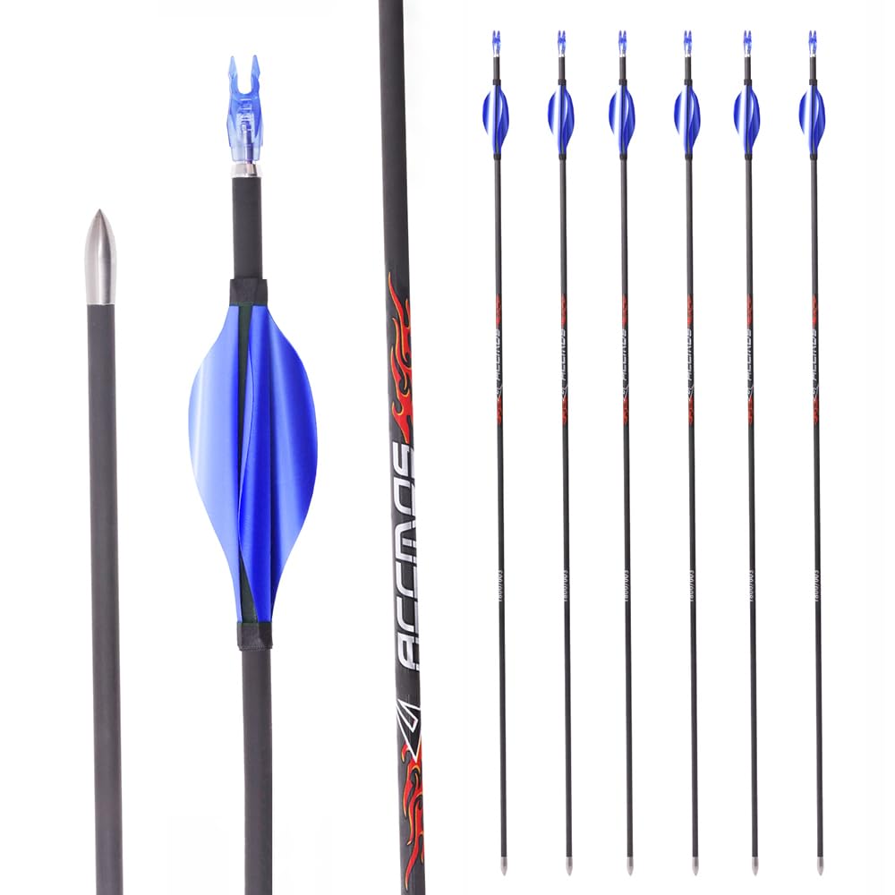 PHIILOCS 12 Stück Bogenschießpfeile, ID 4,2 mm Spine 300 350 400 500 600 700 800 900 1000 1100 1300 1500 1800 Blau Spiralfeder Pfeil für Recurvebogen Compoundbogen