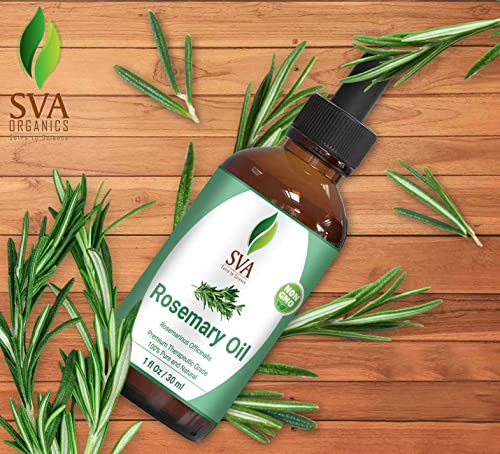 Sva Organics Rosemary Essential Oil 1 Oz Pure & Natural For Skin, Face, Hair Care, Aromatherapy, Diffuser, Hair Growth, Conditioner #TOP4