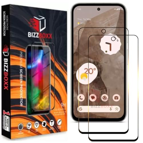 Image of Compatible With Google Pixel 8A Tempered Glass Screen Protector With Camera Cut - High Definition, Shatterproof, Easy Install, Anti-Fingerprint - Pack of 2