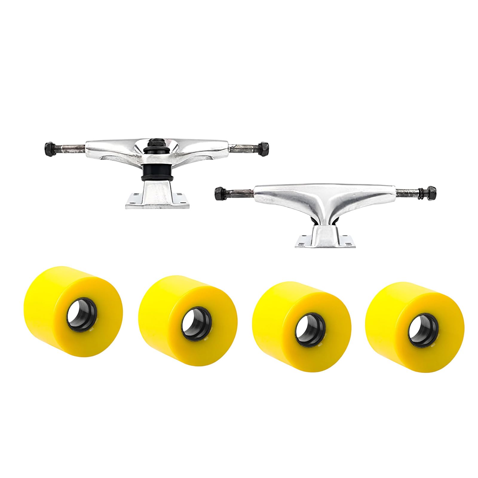 Komplettes 5-Zoll Skateboard Truck mit 60-mm Rad und Präzisionslagern für einfaches Gleiten, sanftes Rollen und Truck Set