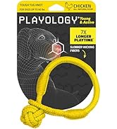 Playology Puppy Tough Knot Tug Toy for Young & Active Dogs | Engaging All-Natural Chicken Scented...