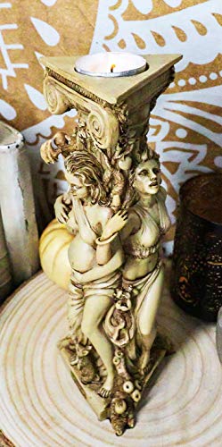 Ebros Celtic Sacred Moon Triple Goddess Maiden Expectant Mother And Crone By Greek Pillar Tea Light Candle Holder Wicca Wiccan Pagan Decorative Candleholder Figurine Occult Home Decor Accessory #TOP7