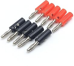 10pcs 4 mm Banana Plug Jack Banana Screw Head Black Red Nickel-Plated Plastic Lantern Plug