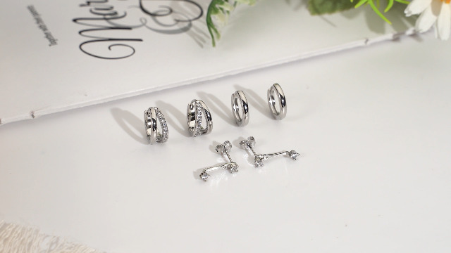 LOLIAS 3 Paires Boucles d'Oreilles Femme Argent 925 Petites Boucles d'Oreilles Creoles Coeur Zircon Ensemble Boucle d'Oreille Oreille Cartilage 3 Trous Piercings