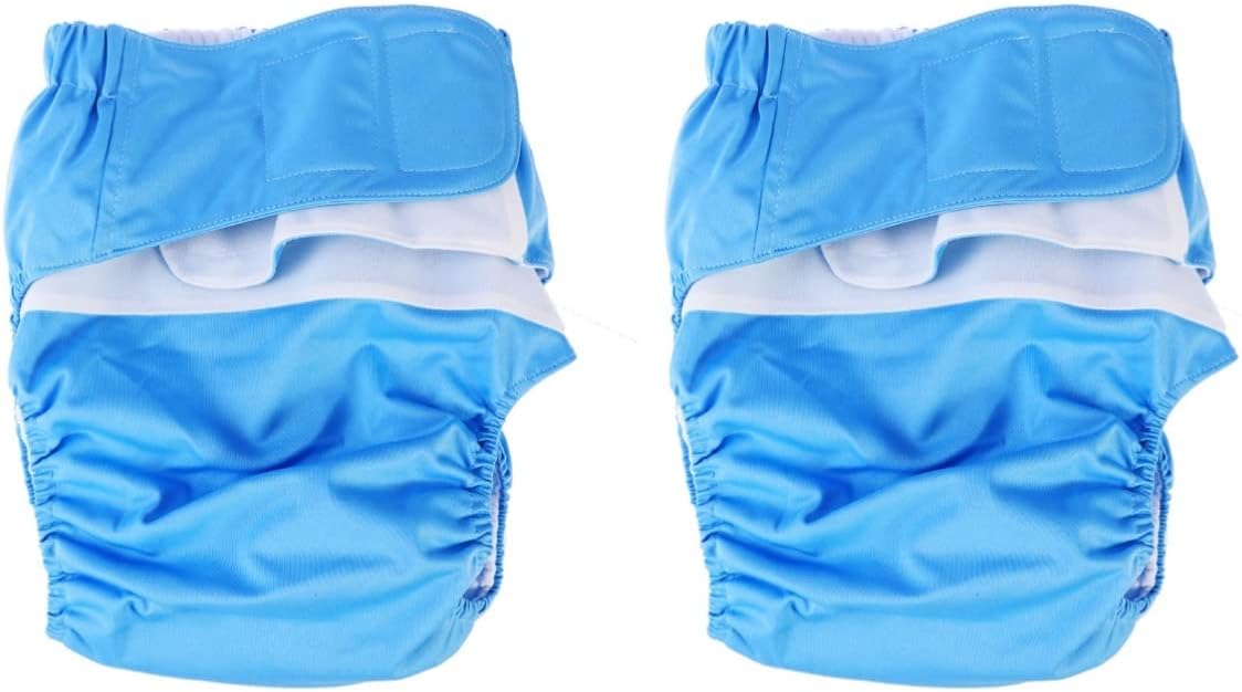 Healifty Aged Diaper Washable Adult Cloth Diapers Non-Skid Backing Waterproof Breathable Sky Blue Overnight Protection